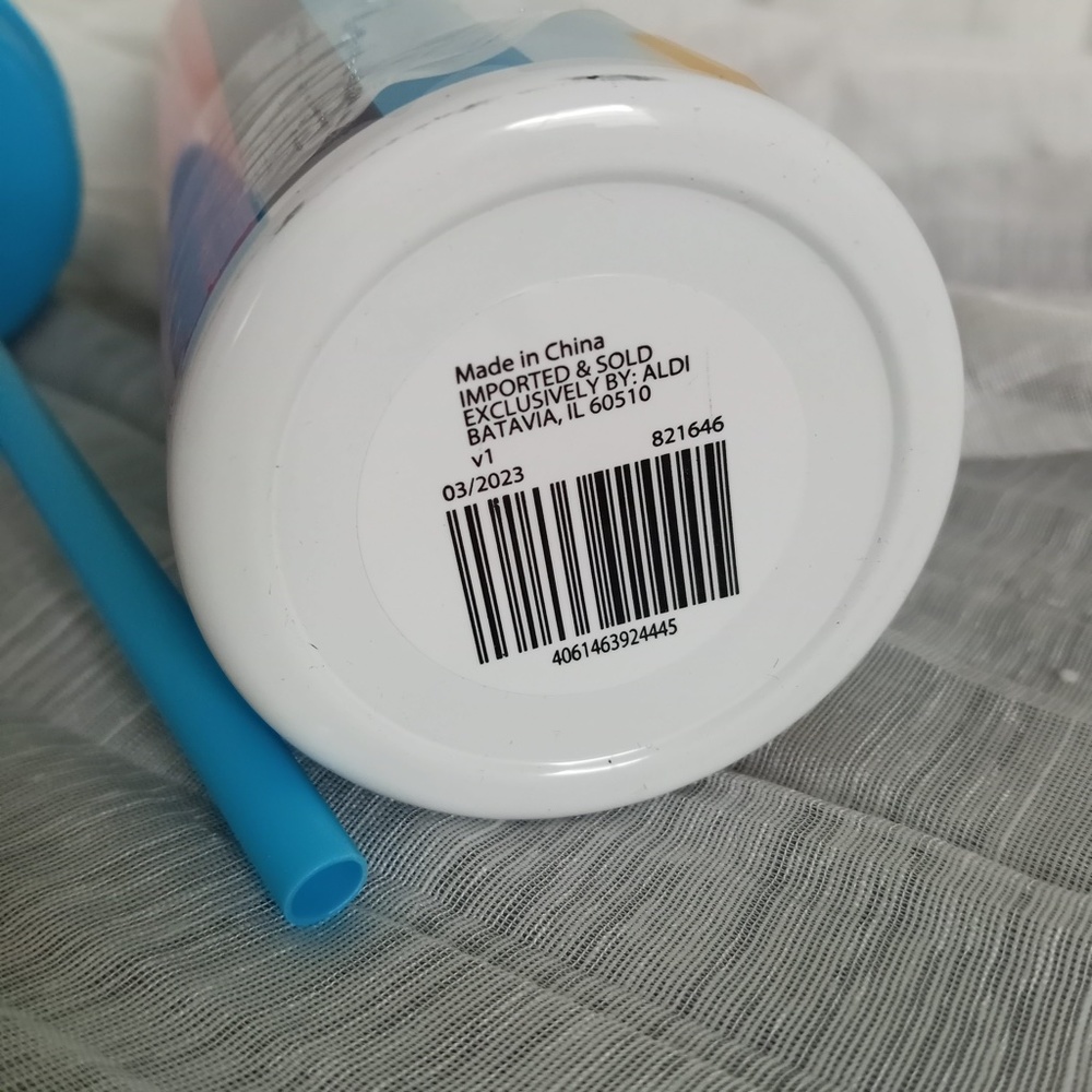 ALDI Super Fan Stainless Tumbler NEW Rainbow Striped 2023 To Go Mug 24oz NWT - Picture 4 of 5